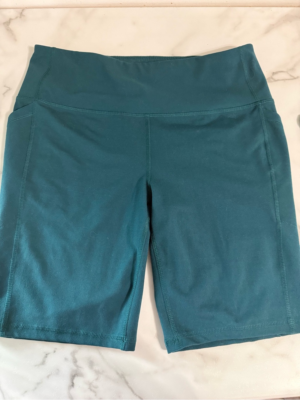 DSG High-Waist Bike Shorts in Teal Blue
